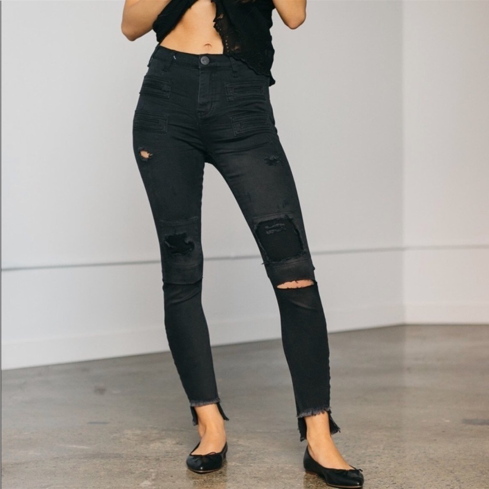 New One Teaspoon scallywags high waist jean Dark Fantasy Sz 24